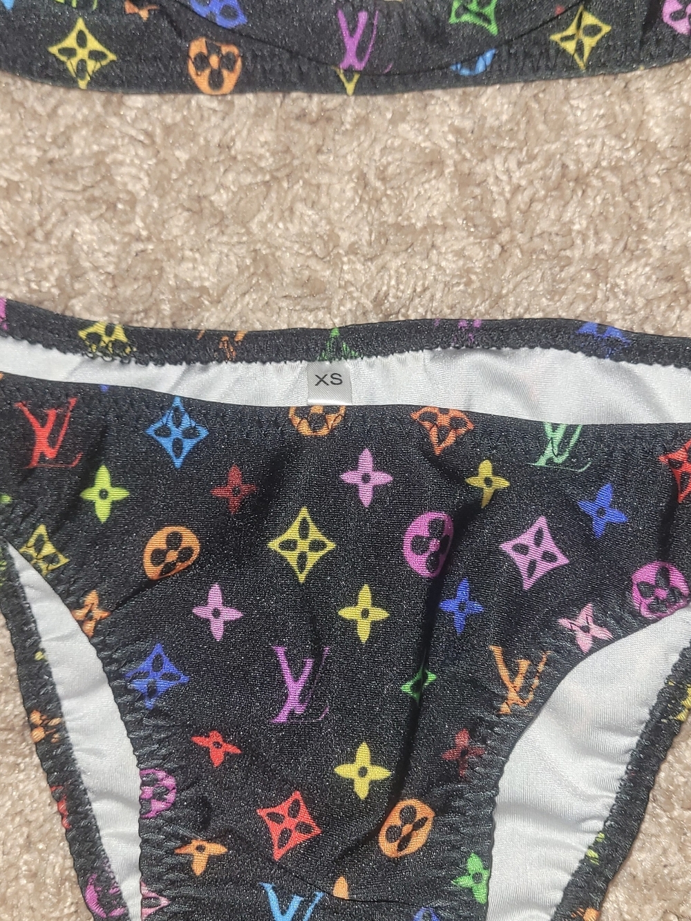 Black And Rainbow LV Bikini - Picture 4 of 4